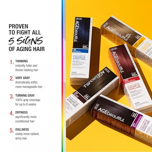 AGE beautiful Root Touch Up Hair Color Spray | Touch-Up Gray Concealer | Temporary Cover Up | Adds Volume & Covers Thinning Patches | Water, Sweat, Stain Resistant