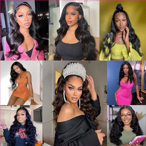 30 inch 13x4 Lace Front Wigs Human Hair Body Wave Lace Front Wigs Human Hair Pre Plucked 13x4 Hd Lace Frontal Wigs Human Hair Hd Lace Front Wigs for Black Women 180% Density