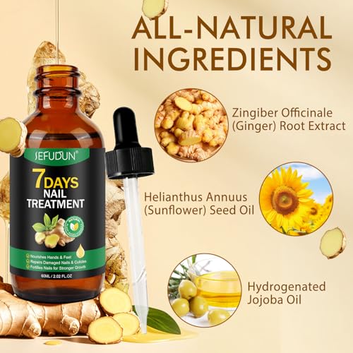 Tiuedu Nail Growth Serum, Ginger Nail Serum, Nails Repair Cuticles Oil, Ginger Nail Oil for Strengthen & Promote Nails Growth, Natural Plant Formula