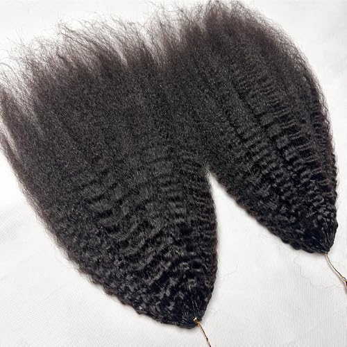 Kinky Straight Crochet Hair Extensions Knotless Pre-Separated Feather Crochet Human Hair Seamless Reusable 20inch 240g For Women