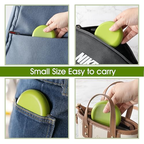 2 PCS Retainer Cases, Compatible with Invisalign, Mouth Guard Case with Mirror, Suitable for Storage Retainer Removal Tool, Chewy, and Brush (1PCS Green White+1PCS Black Purple)