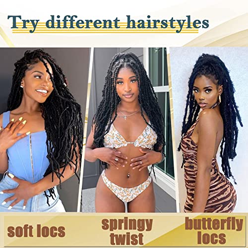 8 Packs Marley Twist Braiding Hair Pre-Stretched Springy Afro Twist Hair 24 Inch for Soft Locs Crochet Hair Synthetic Protective Spring Twist Hair Extensions For Black Women.(24inch, 1B/4/30)