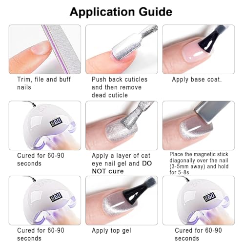 Vishine 16ml Gold Glitter Cat Eye Gel Nail Polish, Sheer Nude Beige Glass Jelly Gel Magnetic Shimmer Gloss Shine Holographic Translucent Color For Nail Art Manicure DIY At Home #432