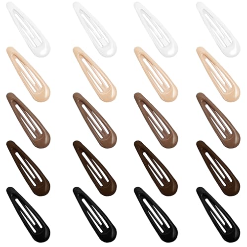 Snap Hair Clips for Women Water Drop Non Slip Hair Barrettes Heavy Coated Metal Hair Clips Accessory Mixed Color 20 PCS 1.89"