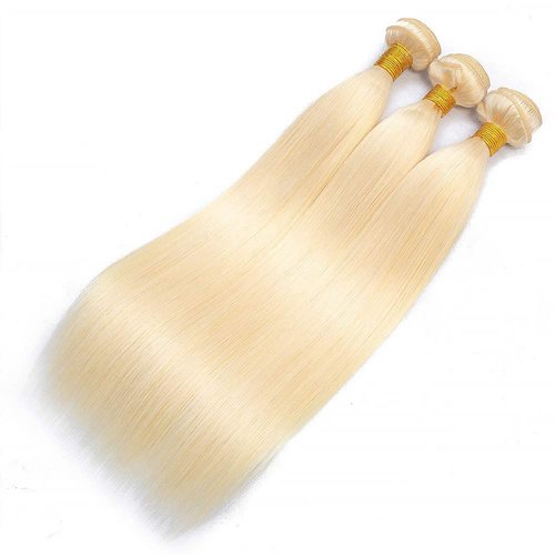 MLMYBAYEA 613 Human Hair Bundles Blonde Straight Bundle 08 10 12 Inch Double Weft Brazilian Unprocessed Virgin Hair Color 613 Straight Bundles For Women
