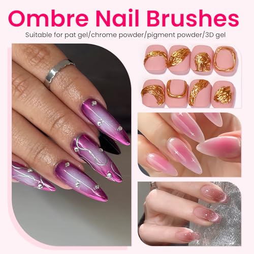 150 PCS Nail Sponges For Ombre Nail Art Supplies Brushes Design Tools Nail Tech Must Haves Accessories With 1 PCS Grab Pen for Salon And Home (White, Medium Pack)