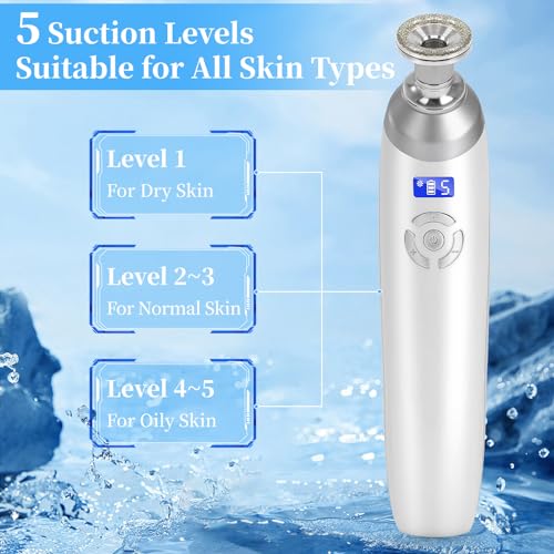 Beauty Star Upgraded Cordless Diamond Micro-dermabrasion Machine, Portable Crystal Tips Tool for Facial Skin Care, Face Pore Vacuum Glow Devices Kit, Home Use Microderm Equipment