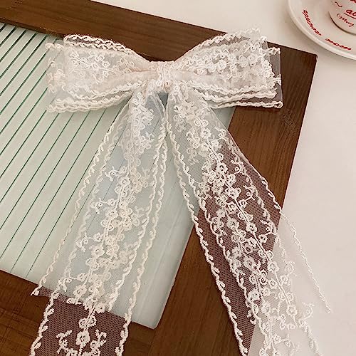 Lace Hair Bows and Clips Set, Cute Alligator Barrettes with Hair Accessories for Women and Girls - Perfect for Wedding, Prom, Bachelorette Party, Bridal Shower Gift