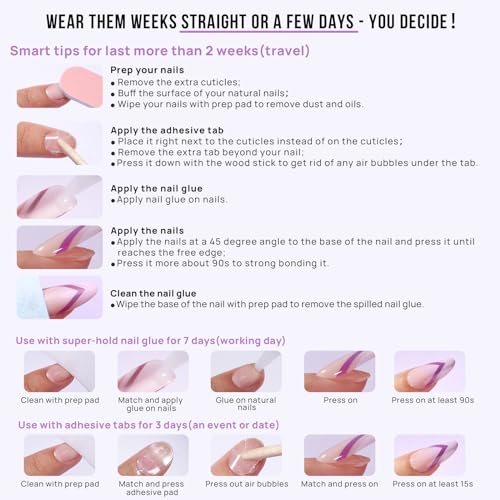 BTArtbox Press On Nails Short - Dark Red Press on Nails, Short Oval Fake Nails with Nail Glue, Fit Perfectly & Natural Reusable Stick on Nails in 16 Sizes Soft Gel Nail Kit, Coffee Bean