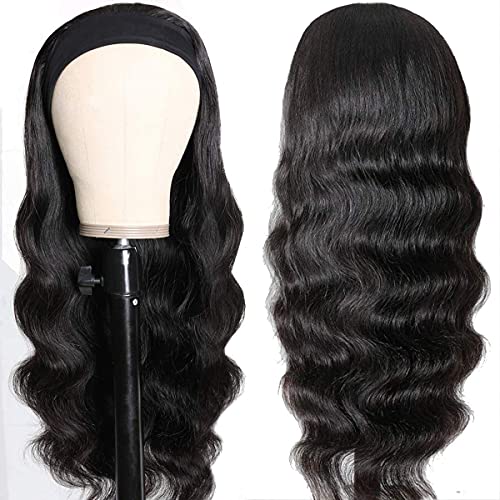 higher Body Wave Headband Human Hair Wig 18 Inch Glueless None Lace Front Wig Brazilian Virgin Hair Wear and Go Wigs for Black Women 150% Density Wigs Natural Color