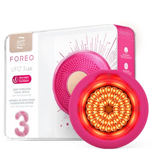 FOREO UFO 3 LED 4-in-1 Face Mask Skincare Device - Face Moisturiser - Full spectrum LED - Deep Tissue & Red Light - Warming - Massage - App-connected