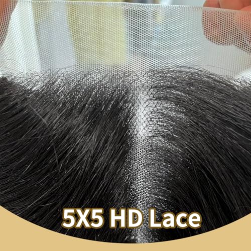 Big 70's Black wig :Farrah Fawcett Wig for women,Lace closure 5X5 HD Lace Front Vintage Costume Halloween Party Costume Wig (Black)
