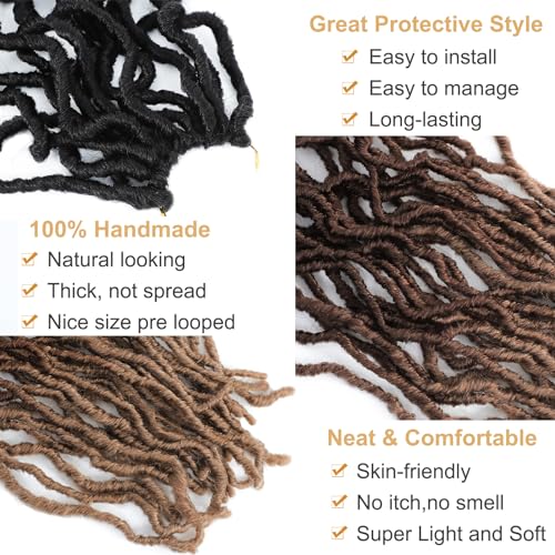 Ombre Faux Locs Crochet Hair Soft Locs 36 Inch 7 Packs Crochet Locs Natural Long Locs Crochet Hair For Women Synthetic Pre looped Crochet Braids (36 Inch (Pack of 7), 1B/30/27)