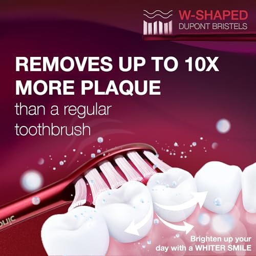 Wagner Stern WHITEN+ Edition. Whitening Electric Toothbrush with Pressure Sensor. Offers 5 Brushing Modes, 3 intensities, 8 Soft Brush Heads, and a Luxury Travel case.