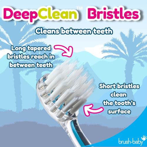 brush-baby - KidzSonic Dinosaur Kids Electric Toothbrush for Ages?3+ with Disco LED Lights, Gentle Sonic Vibrations, 2-Minute Smart Timer & 30?Second Pulse Reminders ? AAA Battery Included