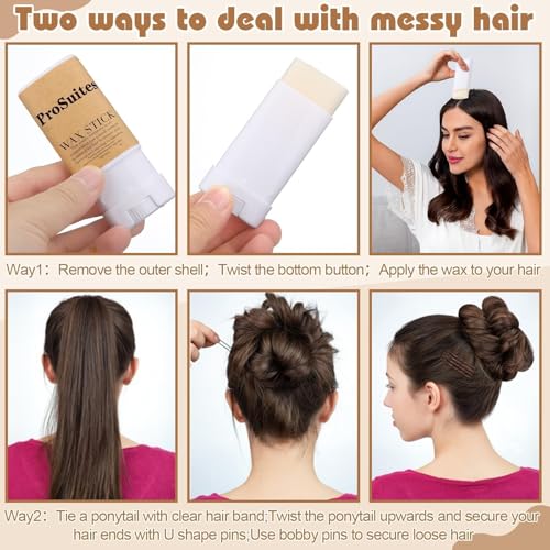 200 Brown Bobby Pins, 4 Hair Nets for Buns, Hair Wax Stick, 3 Slick Back Hair Brush and 105 Hair Bands for Women Girls Dance Competition Must Haves