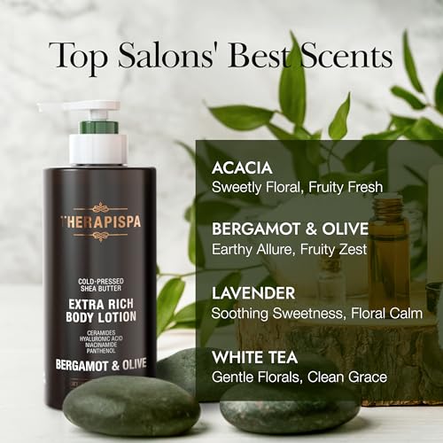 THERAPISPA Scented Body Lotion for Women ? Deep Hydration Moisturizer with Shea Butter, Ceramides & Panthenol for Dry Skin ? Loved by All Genders (Acacia, 17.0 fl oz)