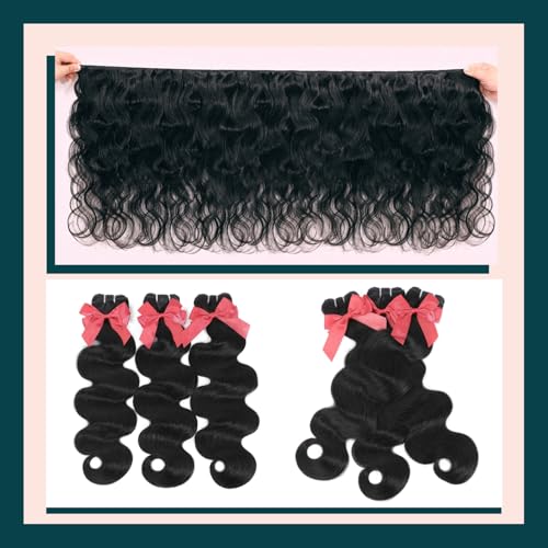 Raw Bundles Human Hair Body Wavy Human Hair Bundles 16 18 20 inch Thick Ends No Tangle Shedding 15A Raw Indian Hair Triple Lifespan 3X