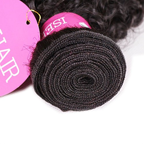ISEE Hair Virgin Malaysian Deep Curly Jerry Curly Human Hair 3 Bundles,100% Unprocessed Human Hair Extensions Natural Black Can Be Dyed 18 20 22inches