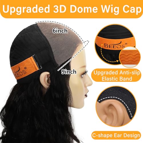 BEEOS Wear and Go Glueless HD Lace Wig, 9x6 Pre-Everything Body Wave Pre-Plucked Hairline Bleached Knots 180% Density 0.10mm Ultra-thin Invisible HD Lace Human Hair Wigs 18 Inch