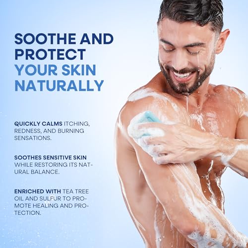 Hermon Antifungal Soap with Tea Tree Oil: Antifungal Bar Soothing Care & Relief of Itchy for Ringworm Jock Itch Tinea Versicolor Athletes Foot - Body & Face Wash (4 Ounce (Pack of 4))