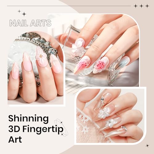 3D Gel for Nail Art, Clear Sculpting Solid Hard Gel for Nails Non-Sticky for Carving Building Extension with Nail Art Pen Home DIY Manicure