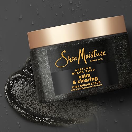 SheaMoisture Sugar Body Scrub African Black Soap for healthy, glowing skin African black soap with 24h shea moisture nutrients 12 oz