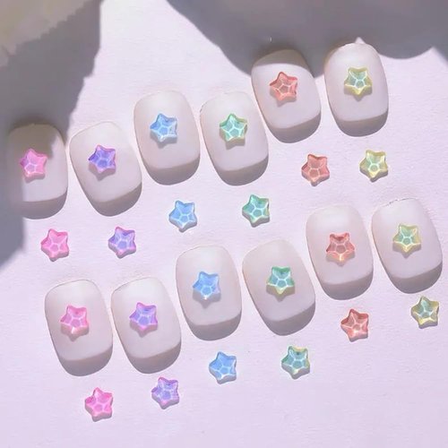 50pcs Star Nail Charms and Gems Stars Nail Rhinestones Nail Gems Cute Star Charms for Nails Design Rhinestones for Nails Charms 3D Nail Art Charms Nail Crystals Nail Diamonds Nail Jewels for Nail Art