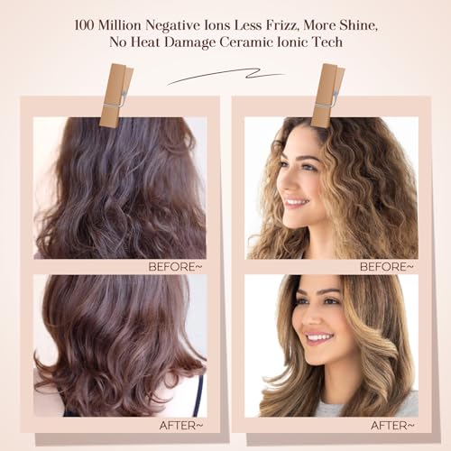 Travel Blow Dryer Brush in one, Dual Voltage Mini Hot Air Brush, Hair Trends Nano Titanium 2 Inch One Step Hair Dryer and Styler Volumizer Oval Shape