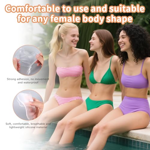4Pcs Y Shape Concealer for Women Reusable Invisible Self-adhesive Silicone Pad Insert for Bikini Swimsuit Yoga Pants