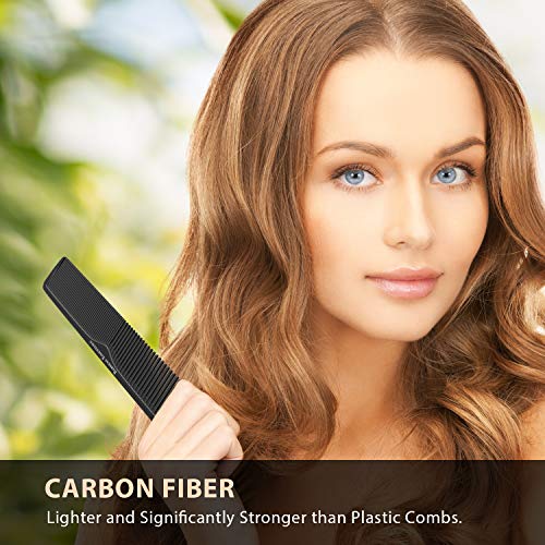 Hair Cutting Comb (2 Pack) - Professional 8.75¡± Black Carbon Fiber Anti Static Chemical And Heat Resistant Hair Combs For All Hair Types For Men And Women - By Bardeau Essentials