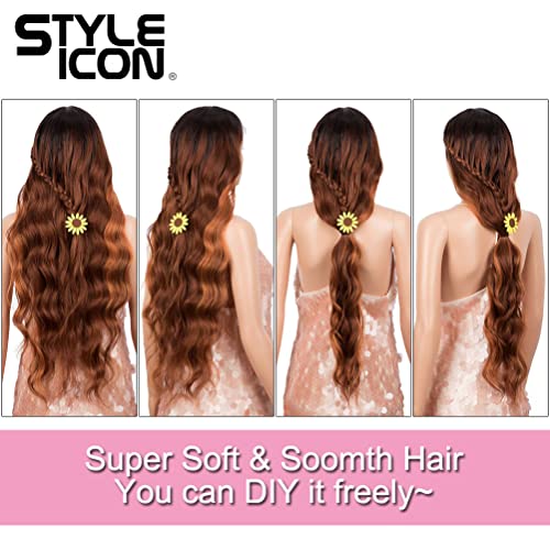 Style Icon 32¡± Long Wavy Wig Middle Part Synthetic Wigs Lace Front High Temperature Fiber Heat Resistant Wig (32 Inches, TTOL 99A/340C/145T)