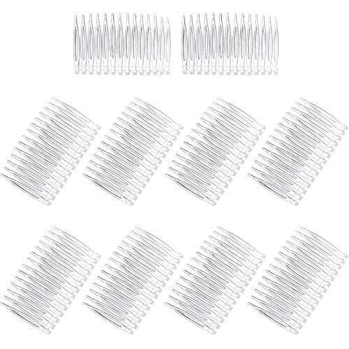 Pangda 10 Pieces Clear Hair Combs Women Hair Clip Combs 14 Teeth Plastic Bridal Wedding Veil Combs for Fine Hair Styling Accessories