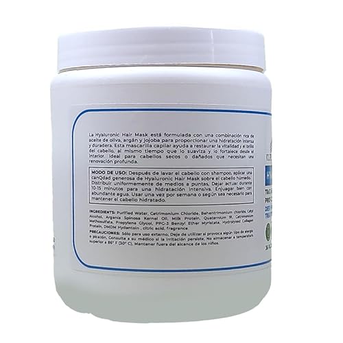 Hyaluronic Hair Mask Formulated With a Rich Blend of Olive Oil and Jojoba Oil to Provide Intense and Lasting Hydration for Dry or Damaged Hair, Restore Vitality and Shine (36 OZ)