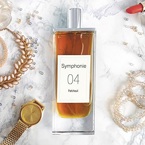 SYMPHONIE 04 Patchouli Eau de Parfum for Women ? Elegant Woody Vanilla Scent with Cedar, Patchouli and Tonka Bean ? Timeless Fragrance ? Made in France by EVAFLORPARIS ? 3.4 Fl Oz