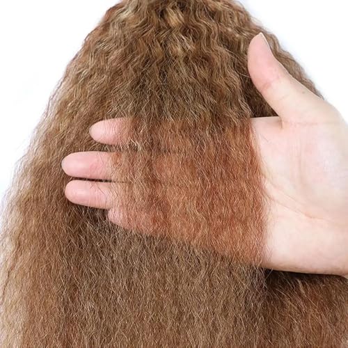 P430 Bundles Human Hair Highlight Kinky Straight Bundle 14 16 18 Inch Brown Kinky Straight 3 Bundles Brazilian Virgin Hair Extensions