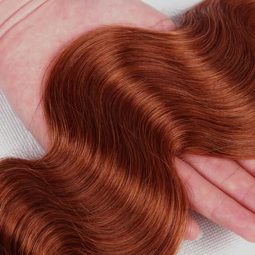Copper Bundles Human Hair Reddish Brown Body Wave Bundles Hair Extensions 30 30 30 Inch Grade 8A Brazilian Virgin Remy Hair 3 Bundles Double Weft Color #33 Bundles Hair Weave