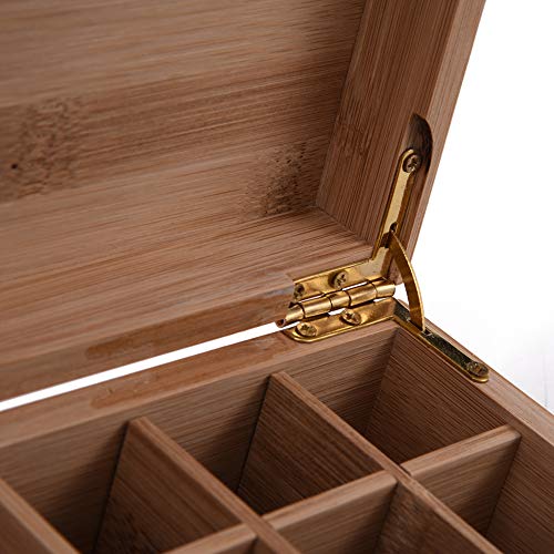 VolksRose Essential Oil Box Organizer, Premium Multi-Tray Essential Oils Storage Container Holds 25 Bottles, Natural Bamboo Aromatherapy Holder Carrying Case (5mL - 20mL)&100ml