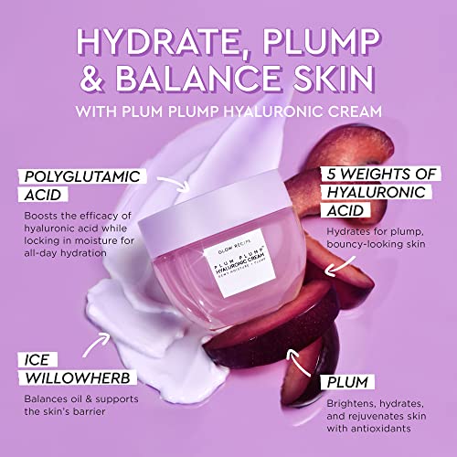 Glow Recipe Plum Plump Hyaluronic Acid Face Cream, Refill - Hydrating, Firming & Plumping Facial Moisturizer for Women & Men - Korean Skin Care with Polyglutamic Peptides for Dry Skin Wrinkles (50ml)