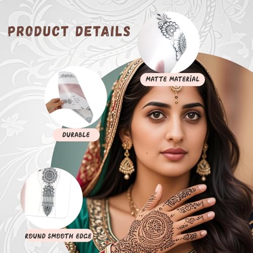 Reusable Henna Tattoo Practice Boards 2 Pack Henna Hand Practice Templates for Homemade Henna, Mehendi Heena Beginner, Aritist for Mehendi Art, 2 skin tones