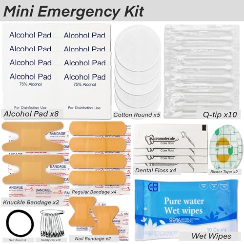 Travel Kit 39 Essentials for Travel Emergency, Large Capacity Toiletry Bag, All Purpose Grooming Set, Airplane Pillow Kit, TSA Approved (Pearl Bisque Beige)