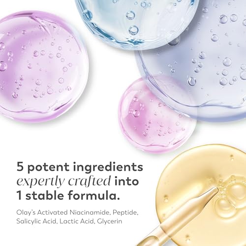 Olay Super Serum Night Repair, Fragrance-Free - Niacinamide, Peptide, Salicylic & Lactic Acid, Glycerin ?- 5-in-1 Skin Care Benefits - Hydrating, Evens Tone, Reduces Dark Spots, Anti-Aging, 1.7 Oz