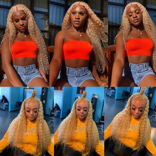 28 28 28 inch 613 Human Hair Bundles Blonde Deep Wave Bundles P27/613 Human Hair Bundle 27 Mixed With 613 Color