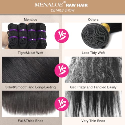 Raw Straight Bundles Human Hair 20 22 24 Inch 100% Unprocessed 16A Vietnamese Human Hair Bundles Straight Virgin Hair Sew In 3 Bundles Thick Hair Extensions Natural Color