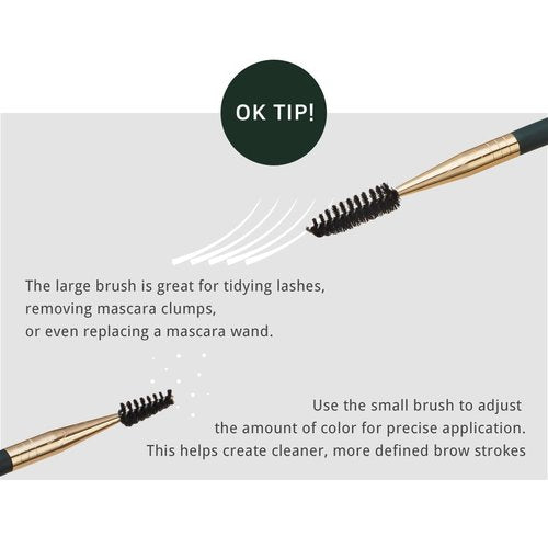[SOO ADOR] okhee Dual Spoolie Brush NUN10 - Perfect for Grooming and Defining Eyebrows and Lashes | Designed by K-Pop Makeup Artist Seo Ok | Makeup Brush Eye Brush
