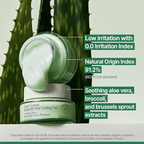 Farm Rx Super Greens Hyalru B5 Aloe Cooling Gel Cream (3fl oz) - Ultra-Lightweight Moisturizer, Plumping Hydration. Korean Skin Care. Hyaluronic Acid, Panthenol, Vegan.