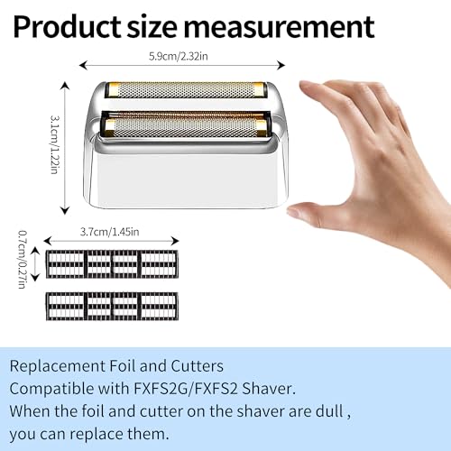 1 pack Professional Replacement Foil and Cutters for BaBylissPRO Barberology Double Foil Shaver, Compatible with BaBylissPRO Barberology FXFS2 Shaver£¬Silver