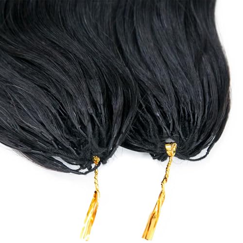 Body Wave Feather Crochet Human Hair Extensions Pre Looped Hair Extensions Body Wave Knotless Soft Pre-Separated Crochet Human Hair Natural Color 18inch 120g