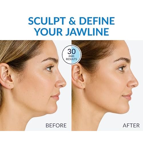 Stylia MaxiLift V-Line Lifting Collagen Face Mask - Advanced Double Chin Reducer - Jawline Shaper - Neck Firming and Tightening Mask with Hyaluronic Acid & Aloe Vera - Chin Strap for Sleeping (10PC)