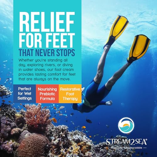 STREAM 2 SEA Active Foot Cream, Intensive Support for Active & Often Wet Feet - Softens Cracked Heels, Calluses & Dry Skin, Enriched with Neem and Tea Tree, Fast-absorbing and Non-greasy - 3 Pack